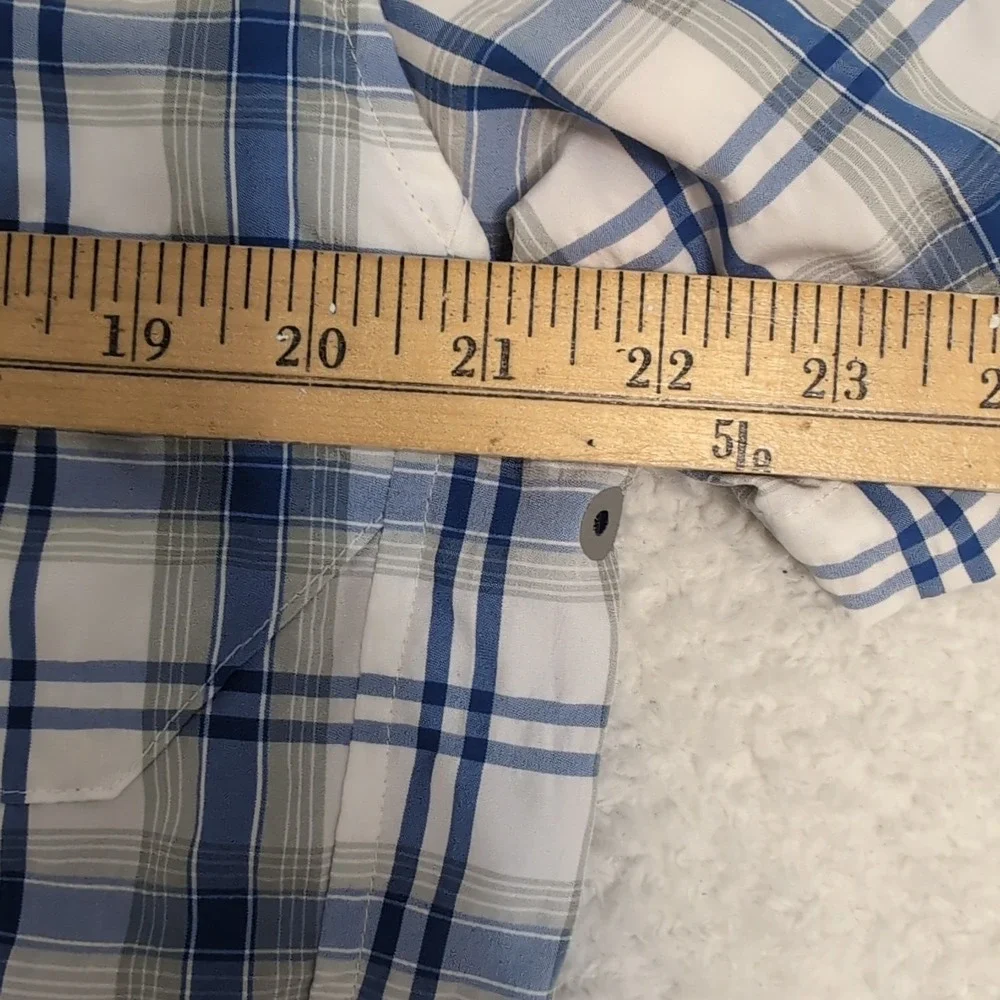 LL Bean Cool Weave Shirt‎ Long Sleeve Mens Blue & White